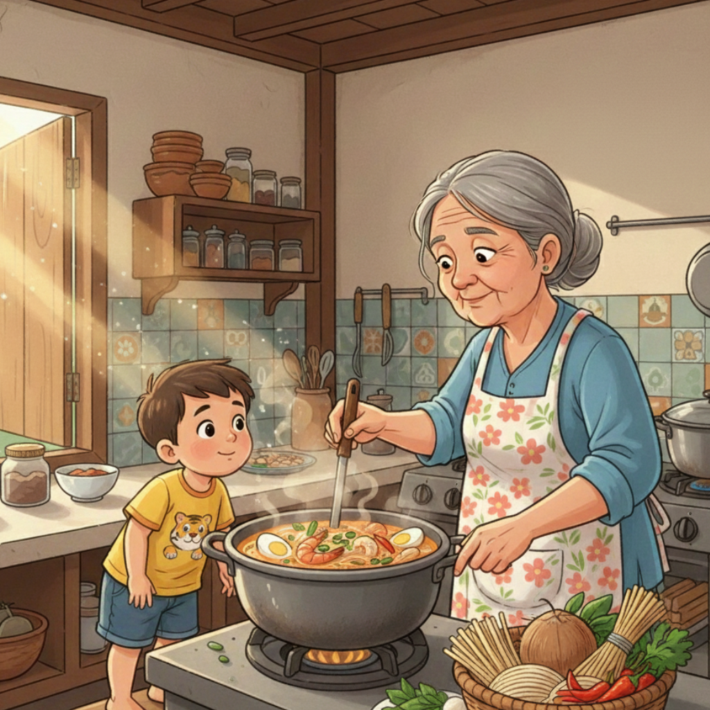 Cerita anak tentang mie laksa