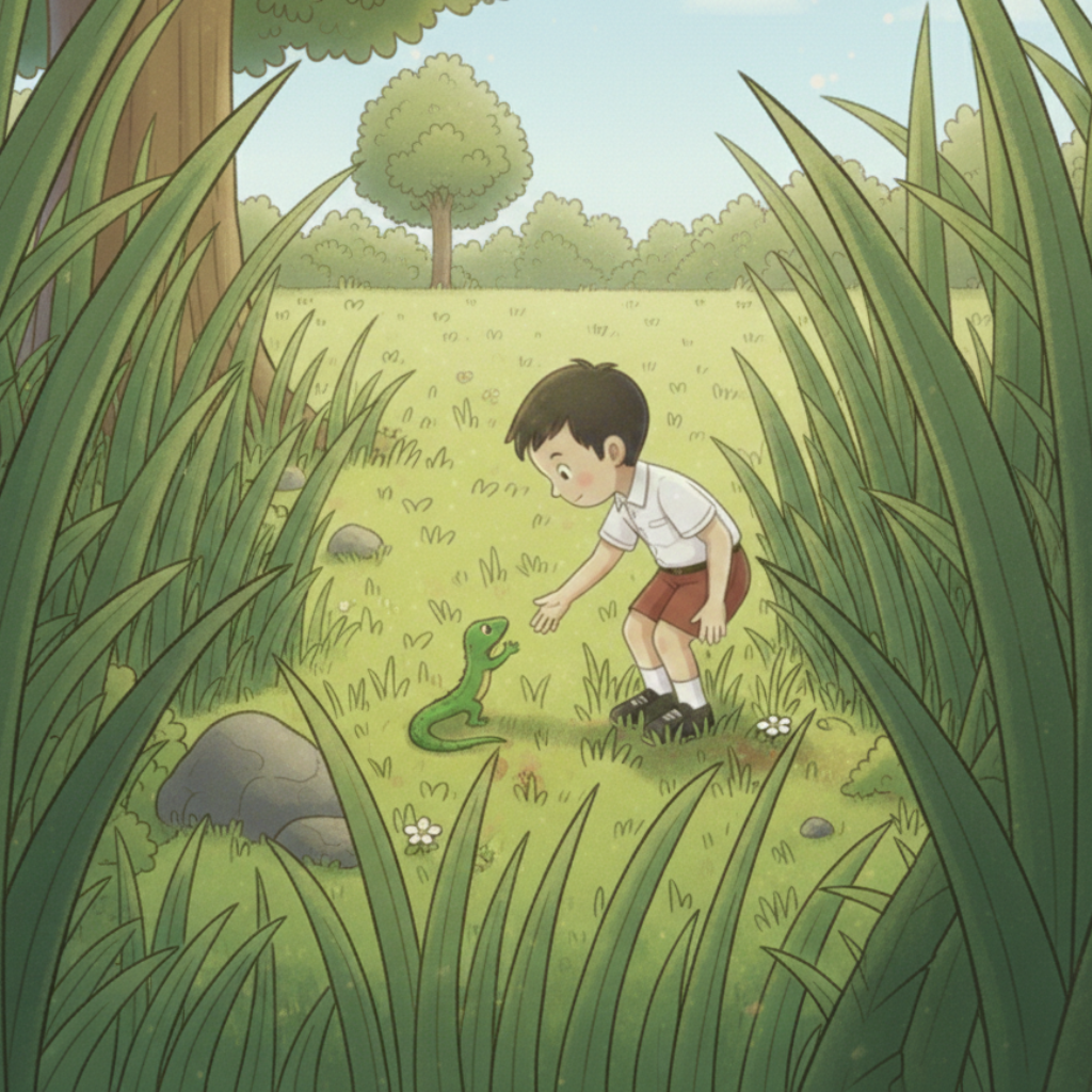 “Hei!” Nata panggil lagi. Sekarang hewan itu menoleh. Mereka saling menatap.